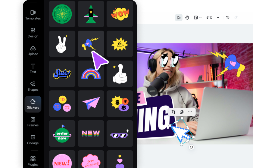 Upload media and customize your banner